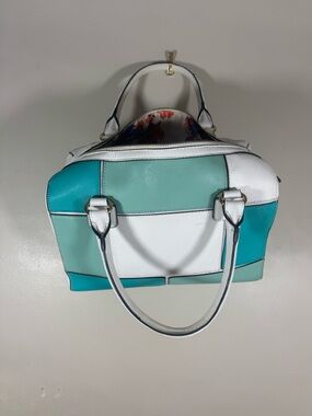 Aldo White, Teal & Mint Colorblock Dome Satchel